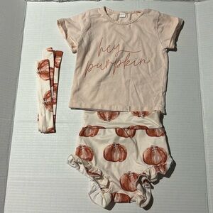 Fall outfit for a toddler girl hey pumpkin